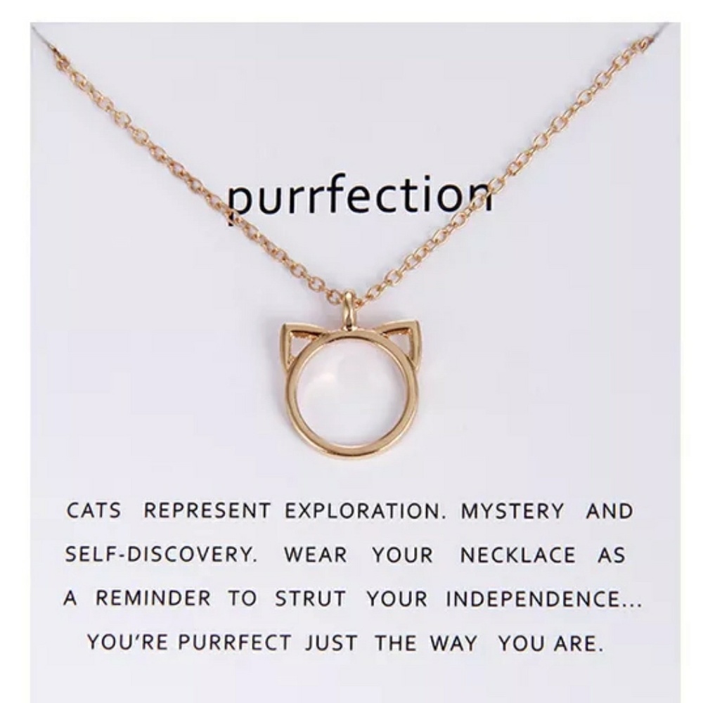 Perfect Independent Kitty Cat Gold Necklace - Picture 2 of 2